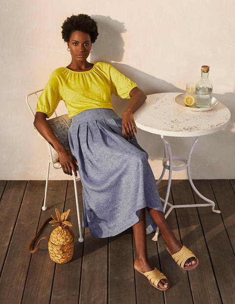Tabitha Linen Jersey Top - Chartreuse Tabitha Linen Jersey Top - Chartreuse