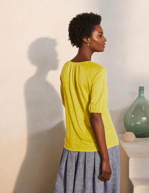 Tabitha Linen Jersey Top - Chartreuse Tabitha Linen Jersey Top - Chartreuse