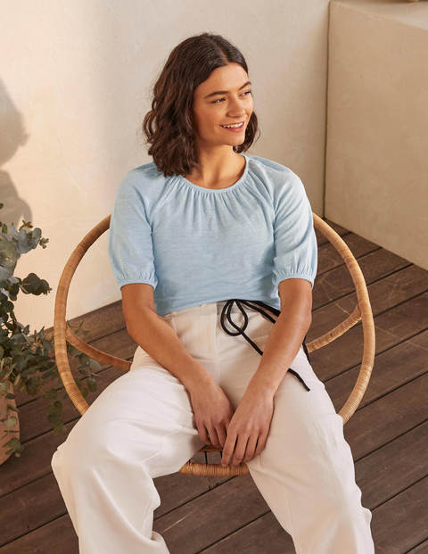 Tabitha Linen Jersey Top - Surf Tabitha Linen Jersey Top - Surf