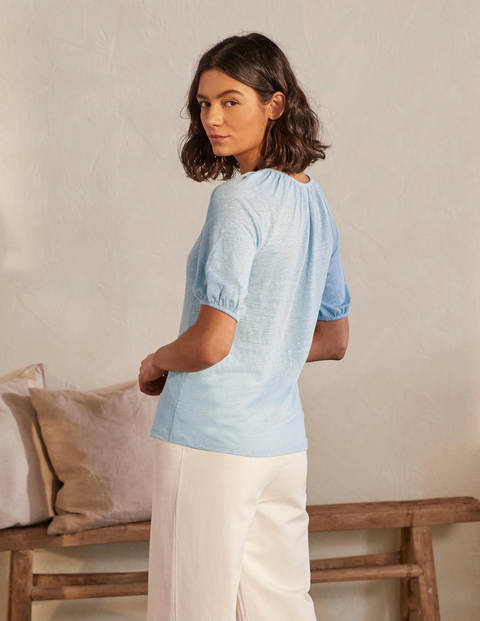 Tabitha Linen Jersey Top - Surf Tabitha Linen Jersey Top - Surf