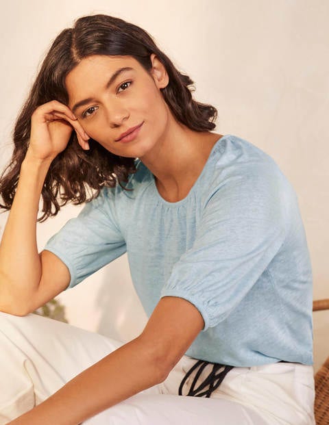 Tabitha Linen Jersey Top - Surf Tabitha Linen Jersey Top - Surf