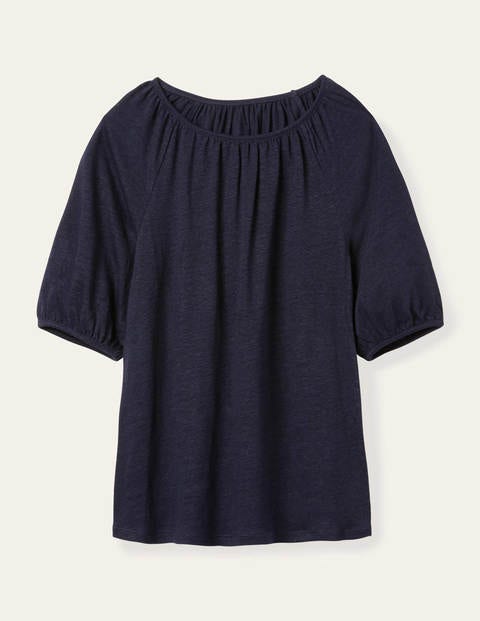 Tabitha Linen Jersey Top - Navy Tabitha Linen Jersey Top - Navy