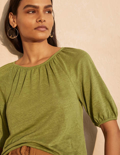 Tabitha Linen Jersey Top - Pea Tabitha Linen Jersey Top - Pea