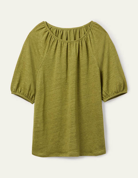 Tabitha Linen Jersey Top - Pea Tabitha Linen Jersey Top - Pea