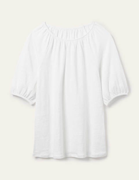 Tabitha Linen Jersey Top - White Tabitha Linen Jersey Top - White