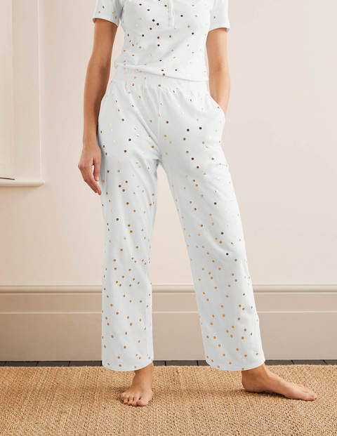 Emma Pyjama Bottoms - Ivory, Scattered Spot Emma Pyjama Bottoms - Ivory, Scattered Spot