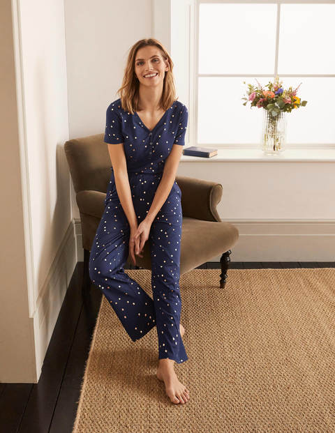 Emma Pyjama Bottoms - Navy, Scattered Spot Emma Pyjama Bottoms - Navy, Scattered Spot