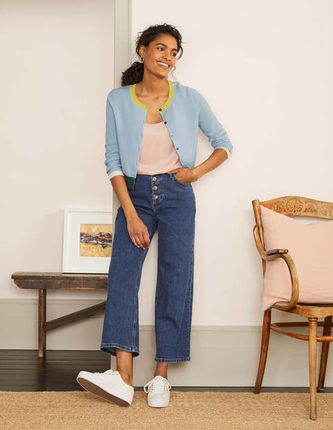 Cashmere Crop Cardigan - Surf Cashmere Crop Cardigan - Surf