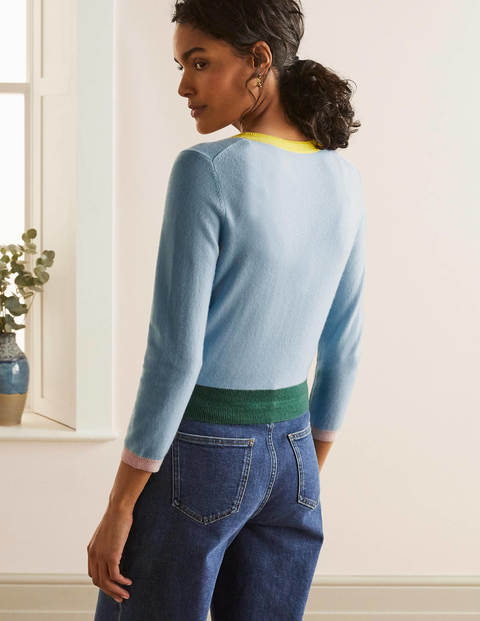 Cashmere Crop Cardigan - Surf Cashmere Crop Cardigan - Surf