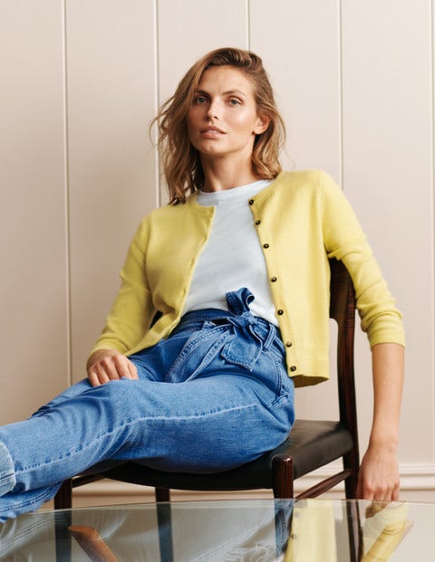Cashmere Crop Cardigan - Pineapple Cashmere Crop Cardigan - Pineapple