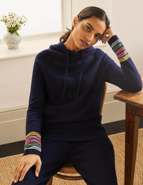 Morton Knitted Hoodie - Navy Morton Knitted Hoodie - Navy