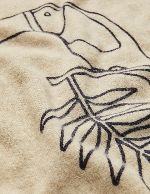 Kesteven Cashmere Sweater - Oatmeal Melange, Toucan Kesteven Cashmere Sweater - Oatmeal Melange, Toucan