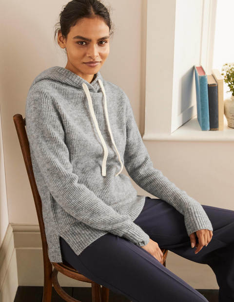 Haddington Flauschiger Kapuzenpullover - Grau Melange Haddington Flauschiger Kapuzenpullover - Grau Melange
