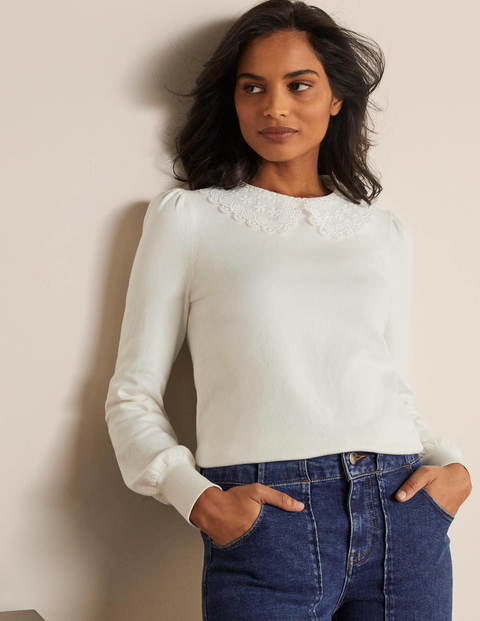 Harewood Collared Sweater - Ivory Harewood Collared Sweater - Ivory