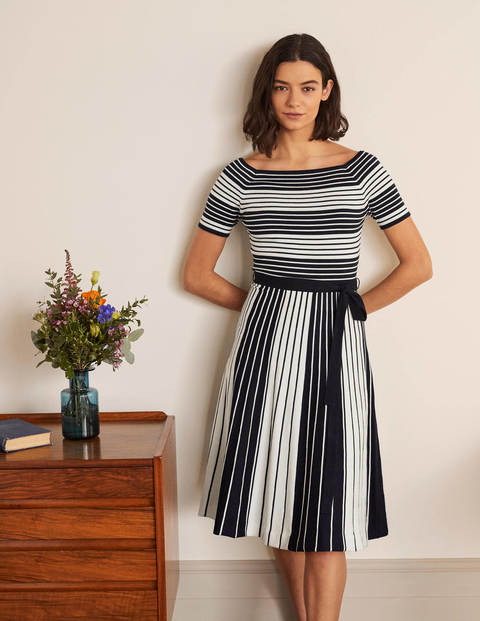 Robe Aida - Rayé ivoire/bleu marine Robe Aida - Rayé ivoire/bleu marine