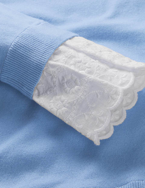 Lauderdale Cotton Frill Jumper - Hazy Blue Lauderdale Cotton Frill Jumper - Hazy Blue