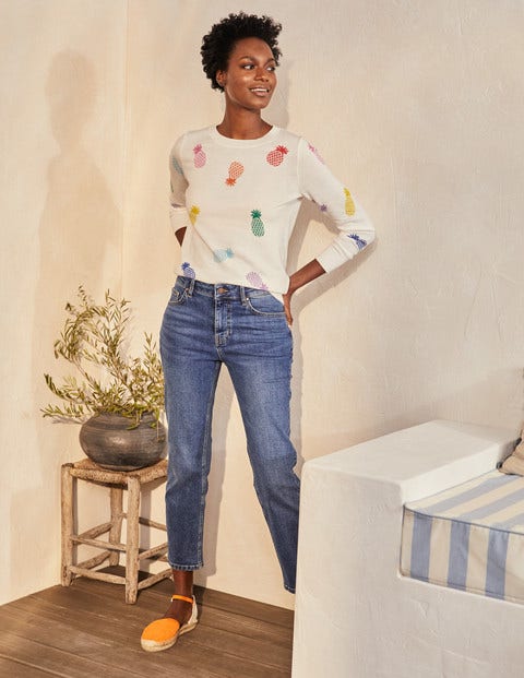 Banbury Cotton Sweater - Ivory Pineapples Banbury Cotton Sweater - Ivory Pineapples