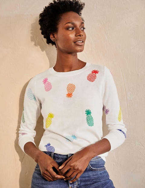 Banbury Cotton Sweater - Ivory Pineapples Banbury Cotton Sweater - Ivory Pineapples