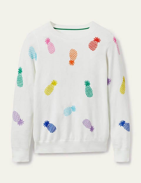 Banbury Cotton Sweater - Ivory Pineapples Banbury Cotton Sweater - Ivory Pineapples