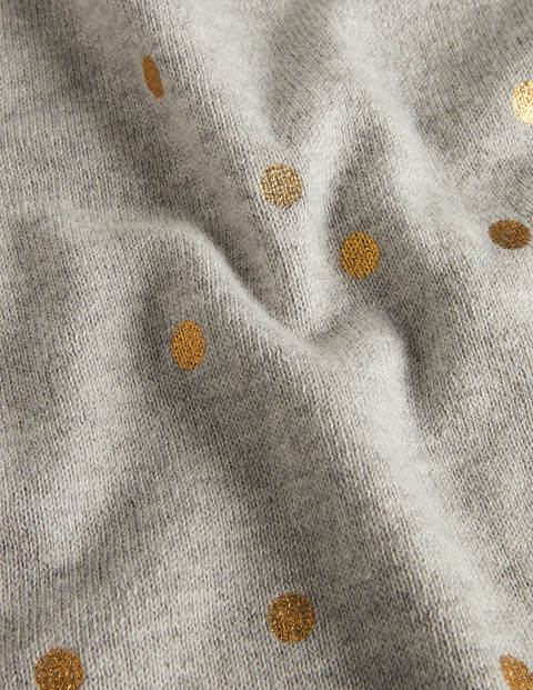 Banbury Cotton Sweater - Grey Marl, Foil Scattered Spot Banbury Cotton Sweater - Grey Marl, Foil Scattered Spot