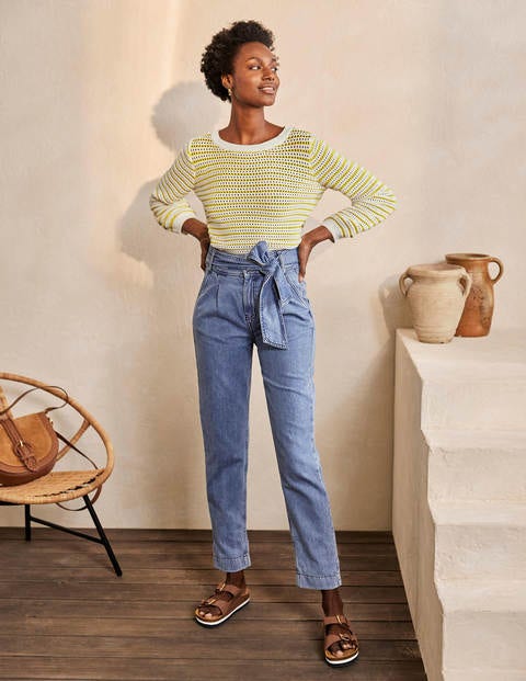 Leven Pointelle Sweater - Ivory/Chartreuse Leven Pointelle Sweater - Ivory/Chartreuse