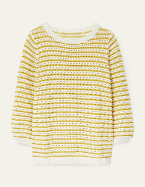 Leven Pointelle Sweater - Ivory/Chartreuse Leven Pointelle Sweater - Ivory/Chartreuse