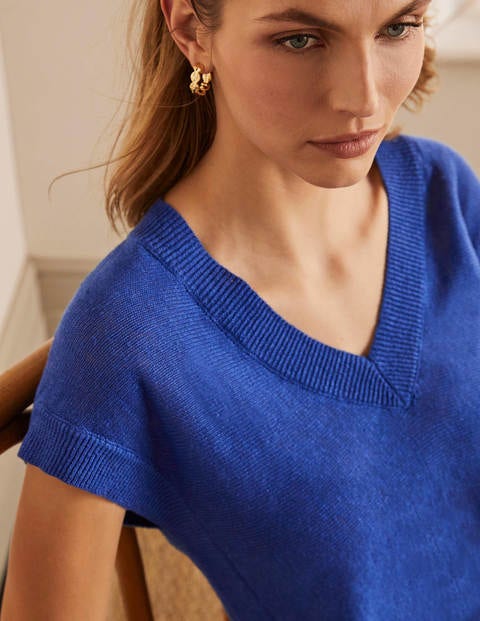 Anglesey Ribbed Linen Tee - Summit Anglesey Ribbed Linen Tee - Summit