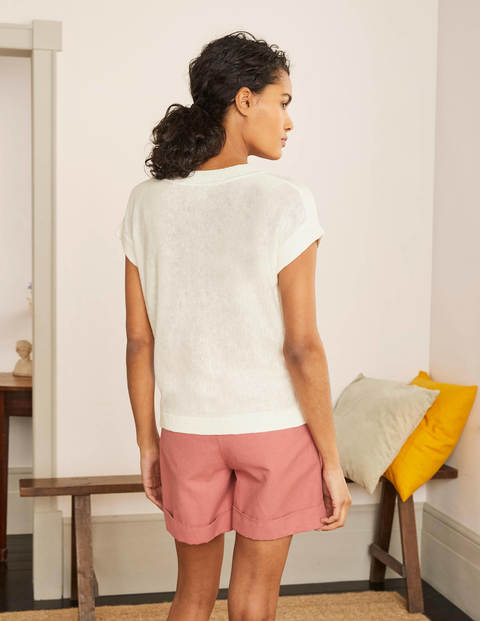 Anglesey Ribbed Linen Tee - Ivory Anglesey Ribbed Linen Tee - Ivory