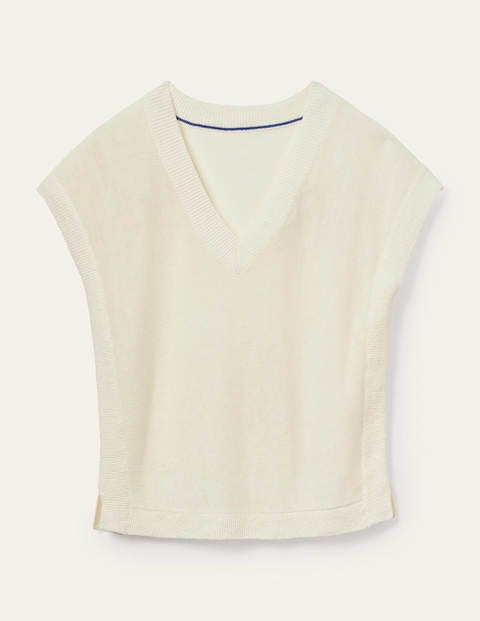 Anglesey Ribbed Linen Tee - Ivory Anglesey Ribbed Linen Tee - Ivory