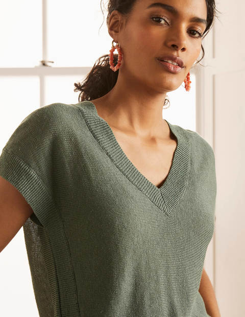 Anglesey Ribbed Linen Tee - Alder Anglesey Ribbed Linen Tee - Alder