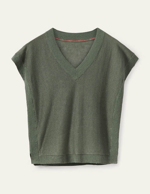 Anglesey Ribbed Linen Tee - Alder Anglesey Ribbed Linen Tee - Alder