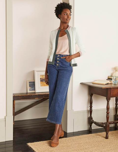 Dalton Linen Cardigan - Ivory Colourblock Dalton Linen Cardigan - Ivory Colourblock