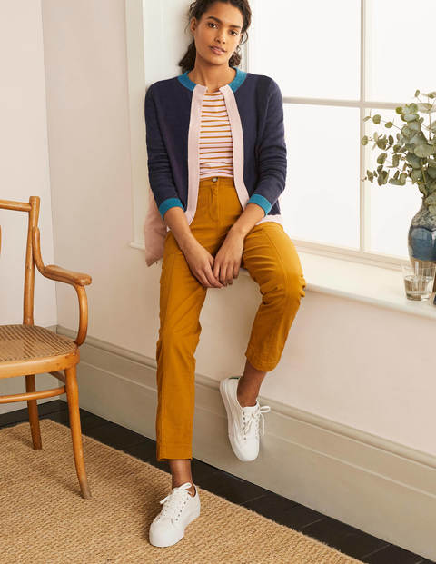 Dalton Linen Cardigan - Navy Colourblock Dalton Linen Cardigan - Navy Colourblock