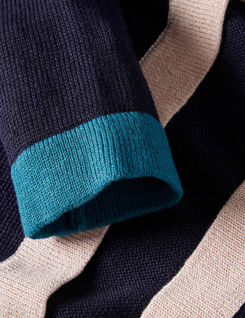 Dalton Linen Cardigan - Navy Colourblock Dalton Linen Cardigan - Navy Colourblock