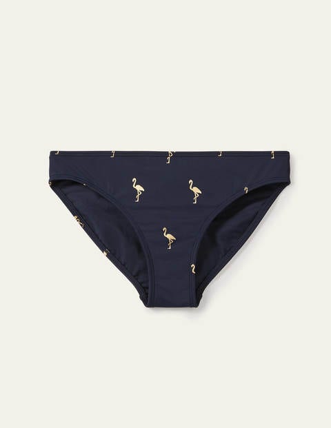 Bikinihose - Navy, Goldfolienflamingos Bikinihose - Navy, Goldfolienflamingos