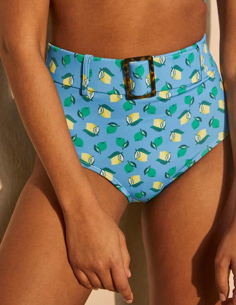 Kythira Bikinihose mit Gürtel - Horizontblau, Zitrusfrüchte Kythira Bikinihose mit Gürtel - Horizontblau, Zitrusfrüchte