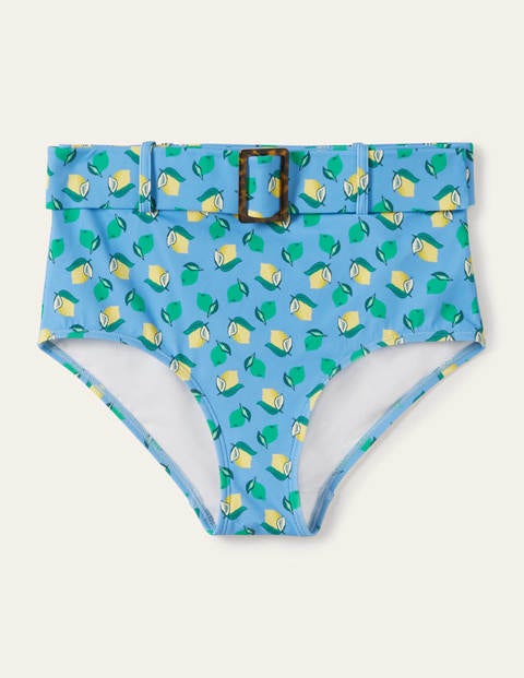 Kythira Bikinihose mit Gürtel - Horizontblau, Zitrusfrüchte Kythira Bikinihose mit Gürtel - Horizontblau, Zitrusfrüchte