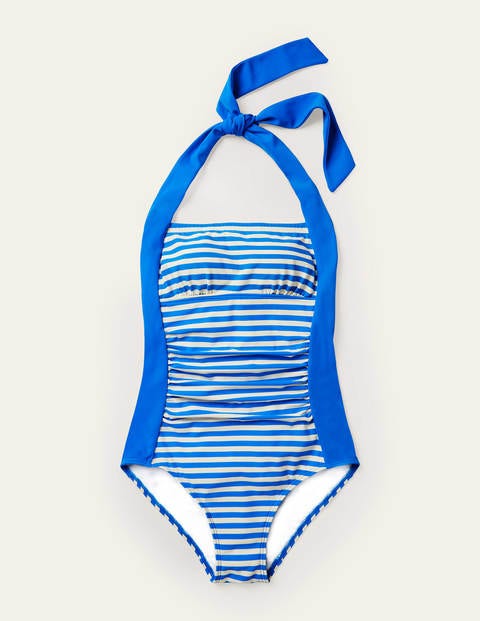 Minori Swimsuit - New Blue China, Ivory Stripe Minori Swimsuit - New Blue China, Ivory Stripe