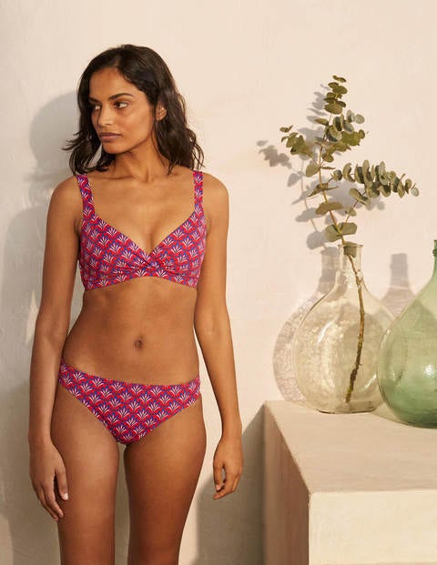 Amalfi Bikinihose - Kirschrot, Palmenblatt Amalfi Bikinihose - Kirschrot, Palmenblatt