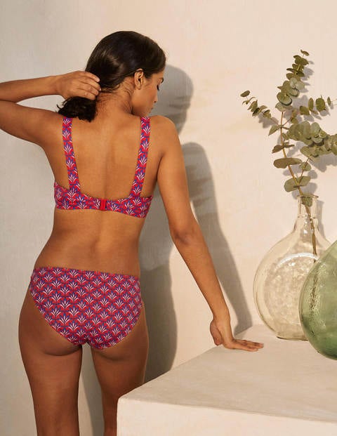 Amalfi Bikinihose - Kirschrot, Palmenblatt Amalfi Bikinihose - Kirschrot, Palmenblatt