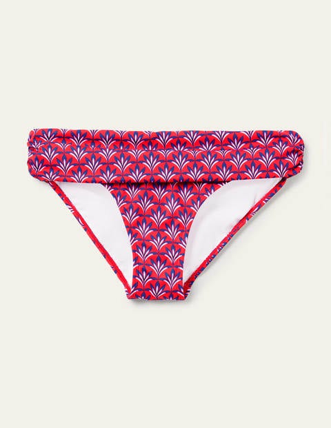 Amalfi Fold Over Bottoms - Cherry Red, Palm Petal Amalfi Fold Over Bottoms - Cherry Red, Palm Petal