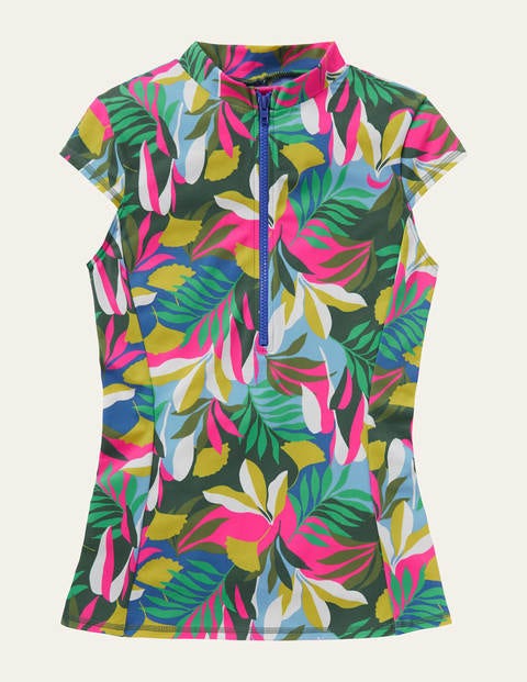 Tilos Short Sleeve Rash Guard - Palm Leaf, Tropical Flora Tilos Short Sleeve Rash Guard - Palm Leaf, Tropical Flora