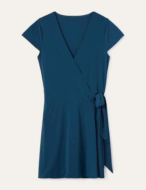 Lefkada Kurzes Wickelkleid - Meeresblau Lefkada Kurzes Wickelkleid - Meeresblau