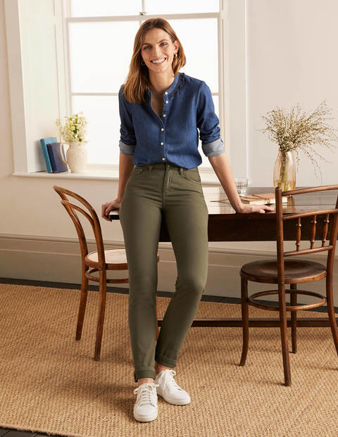 Schmale Jeans mit geradem Bein - Khaki Schmale Jeans mit geradem Bein - Khaki