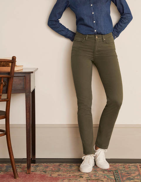 Schmale Jeans mit geradem Bein - Khaki Schmale Jeans mit geradem Bein - Khaki