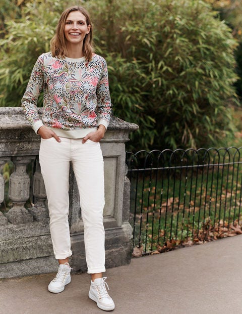 Girlfriend Jeans - Ecru Girlfriend Jeans - Ecru