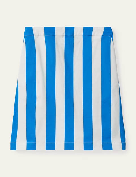 Danby Pull On Mini Skirt - Moroccan Blue and Ivory Stripe Danby Pull On Mini Skirt - Moroccan Blue and Ivory Stripe