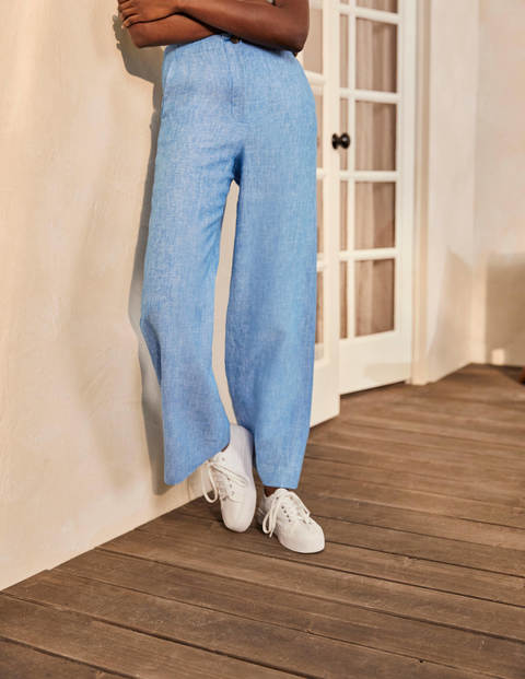 Eldon Linen Trousers - Morrocan Blue Tonic Eldon Linen Trousers - Morrocan Blue Tonic
