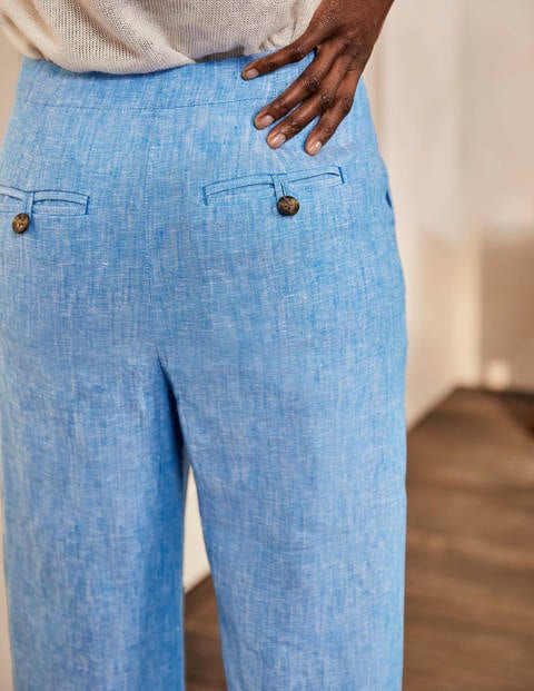 Eldon Linen Trousers - Morrocan Blue Tonic Eldon Linen Trousers - Morrocan Blue Tonic