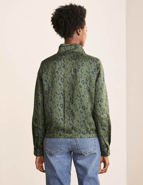 Hardwicke Jacke - Erlengrün/Navy, Leopardenmuster Hardwicke Jacke - Erlengrün/Navy, Leopardenmuster